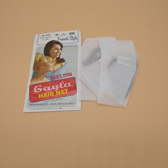 Vintage Gayla Nylon Hair Net French Style - Medium Brown Regular Size No.622 NIP - Picture 3 of 3